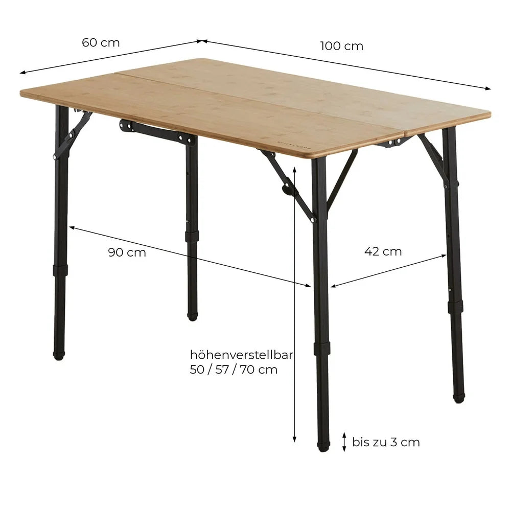 Table de camping pliable Bamboo Two